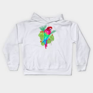 Beautiful tropical parrot Kids Hoodie